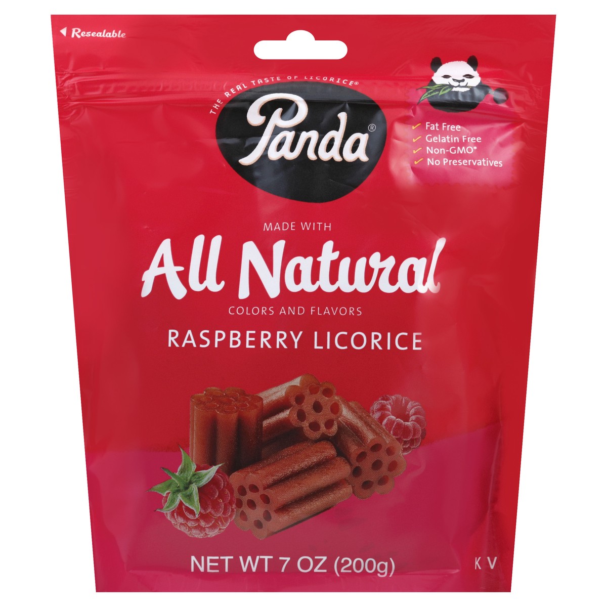 slide 3 of 3, Panda Raspberry Licorice Chews, 7 oz