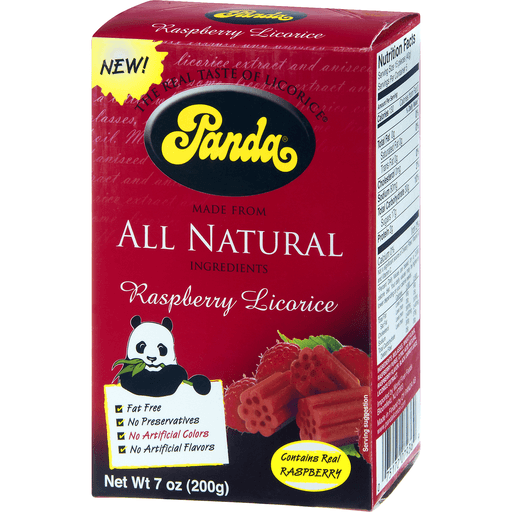 slide 3 of 8, Panda Natural Raspberry Licorice Chew, 7 oz