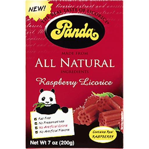 slide 4 of 8, Panda Natural Raspberry Licorice Chew, 7 oz