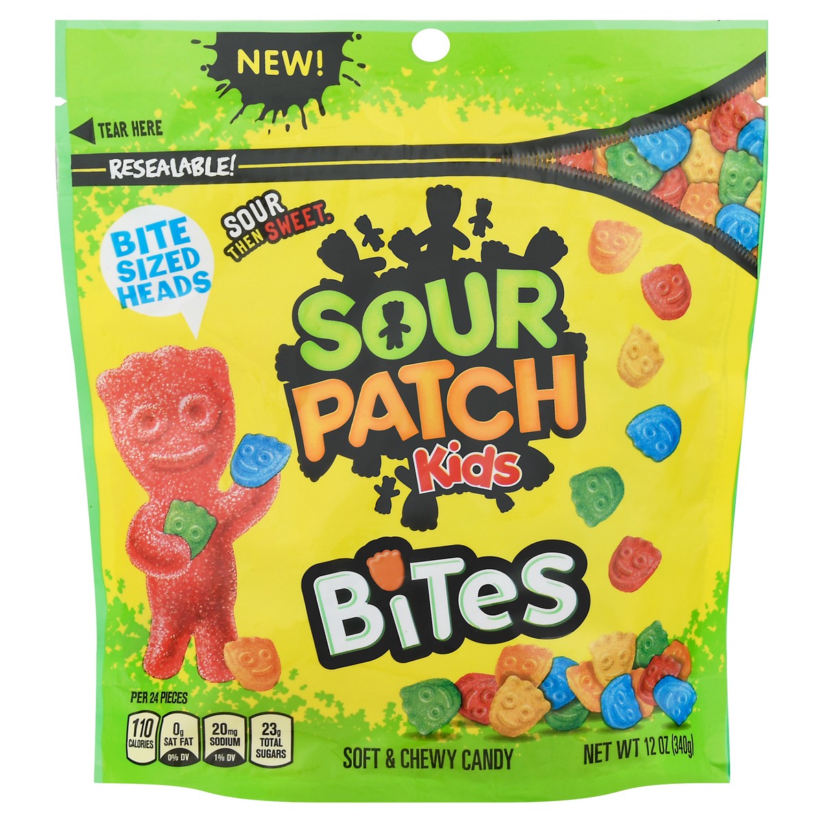 slide 1 of 5, Sour Patch Kids Bites Soft & Chewy Candy 12 oz, 12 oz