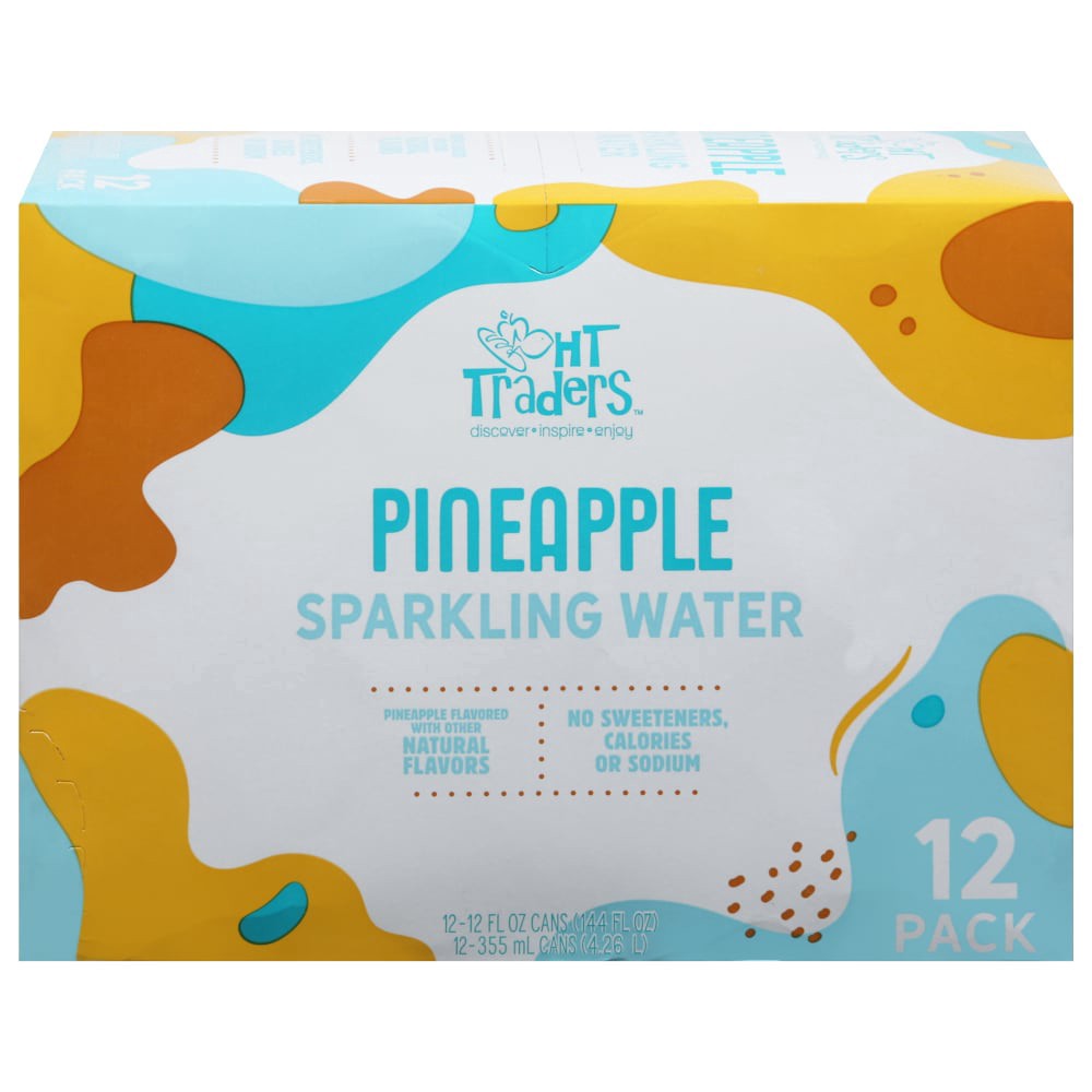 slide 3 of 3, Harris Teeter Traders Pineapple Spk Water, 12 ct; 12 fl oz