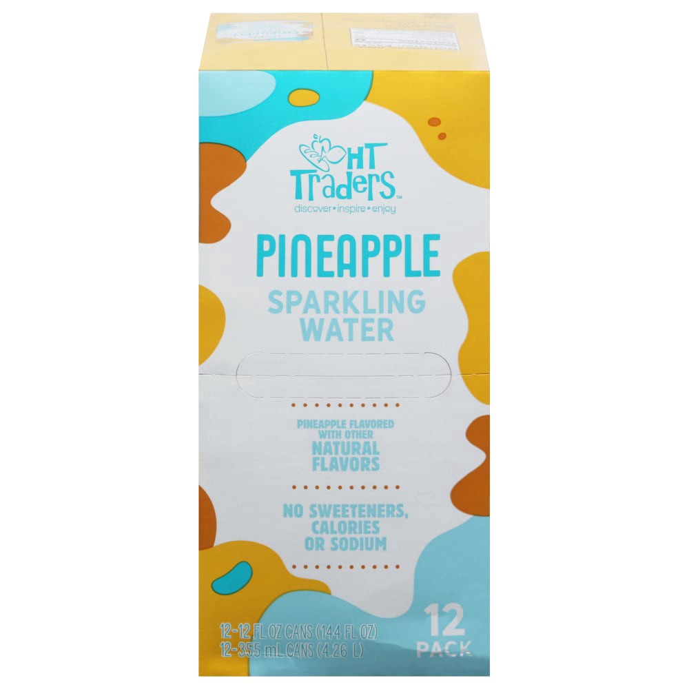 slide 2 of 3, Harris Teeter Traders Pineapple Spk Water, 12 ct; 12 fl oz