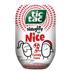 TIC TAC Naughty or Nice Candy Cane Flavored Hard Candy Mints 2.9oz / 83g