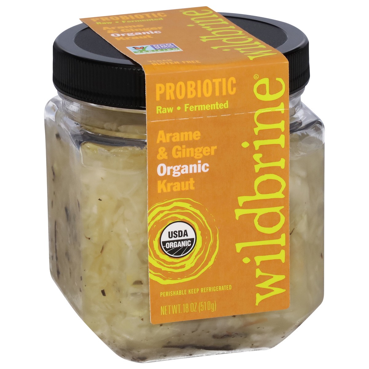 slide 2 of 9, Wildbrine Probiotic Organic Arame & Ginger Kraut 18 oz, 18 oz