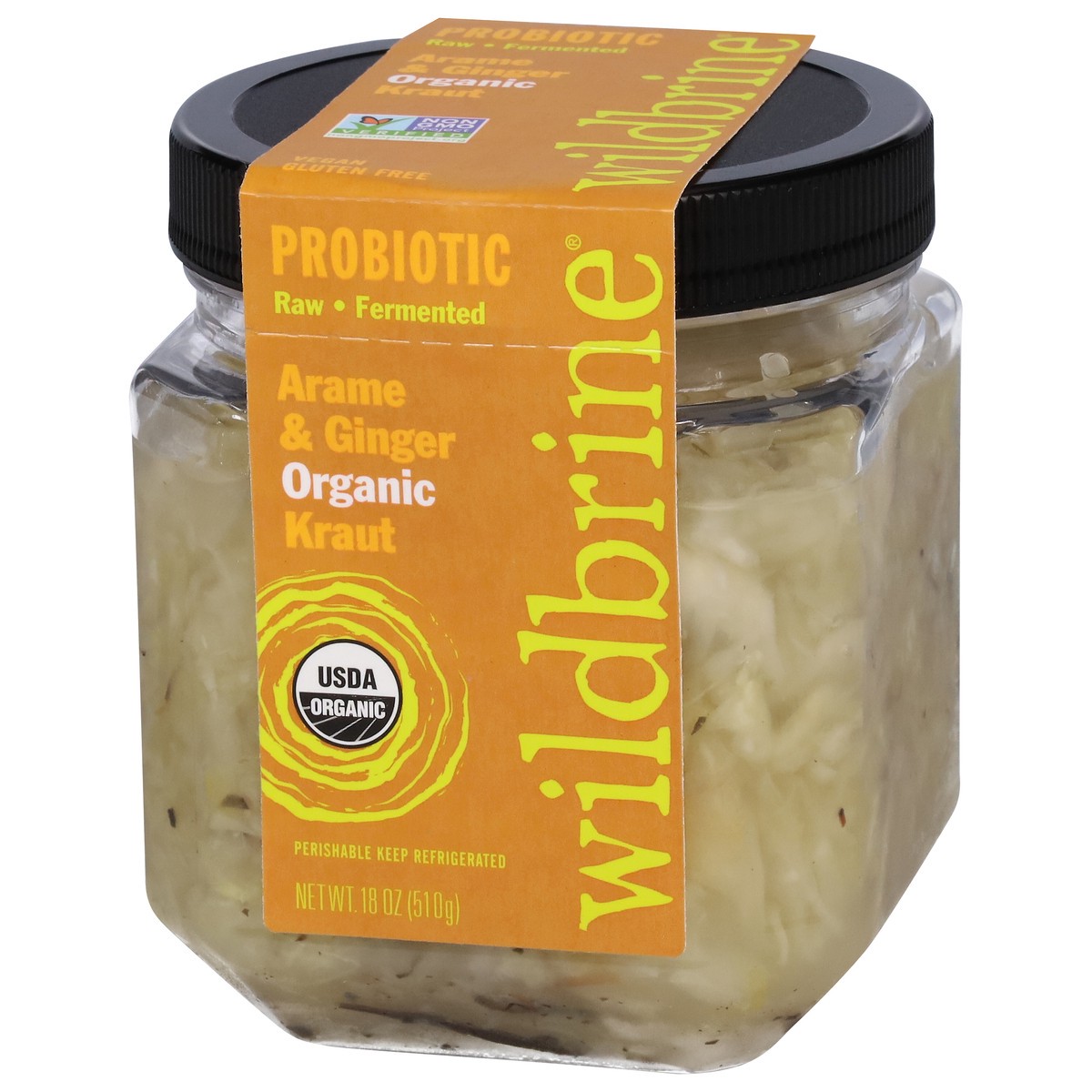 slide 3 of 9, Wildbrine Probiotic Organic Arame & Ginger Kraut 18 oz, 18 oz