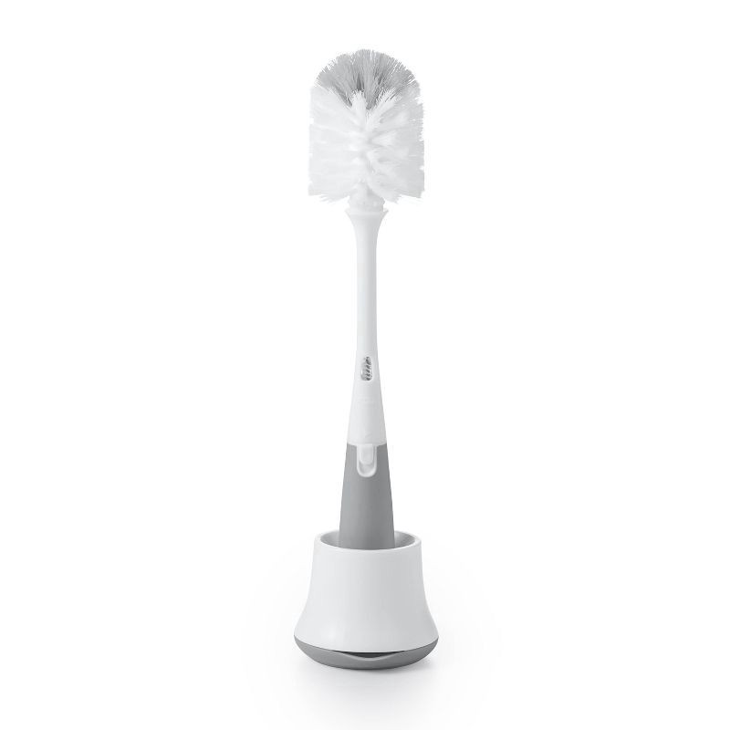 slide 1 of 13, OXO TOT Bottle Brush with Bristled Cleaner & Stand - Gray, 1 ct