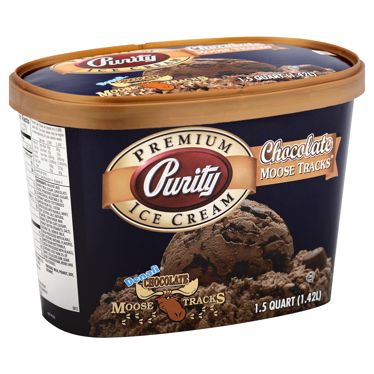 slide 1 of 1, Purity Chocolate Moose Tracks Ice Cream, 1.5 qt