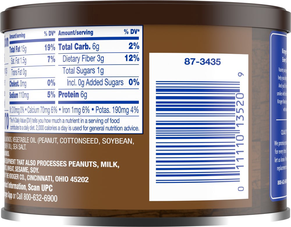 slide 2 of 4, Kroger Roasted Sea Salt Almonds, 6 oz