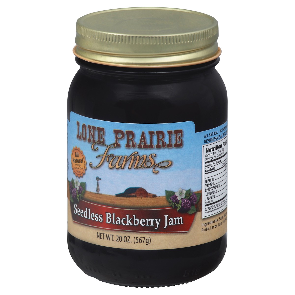 slide 3 of 9, Lone Prairie Farms Seedless Blackberry Jam 20 oz, 20 oz