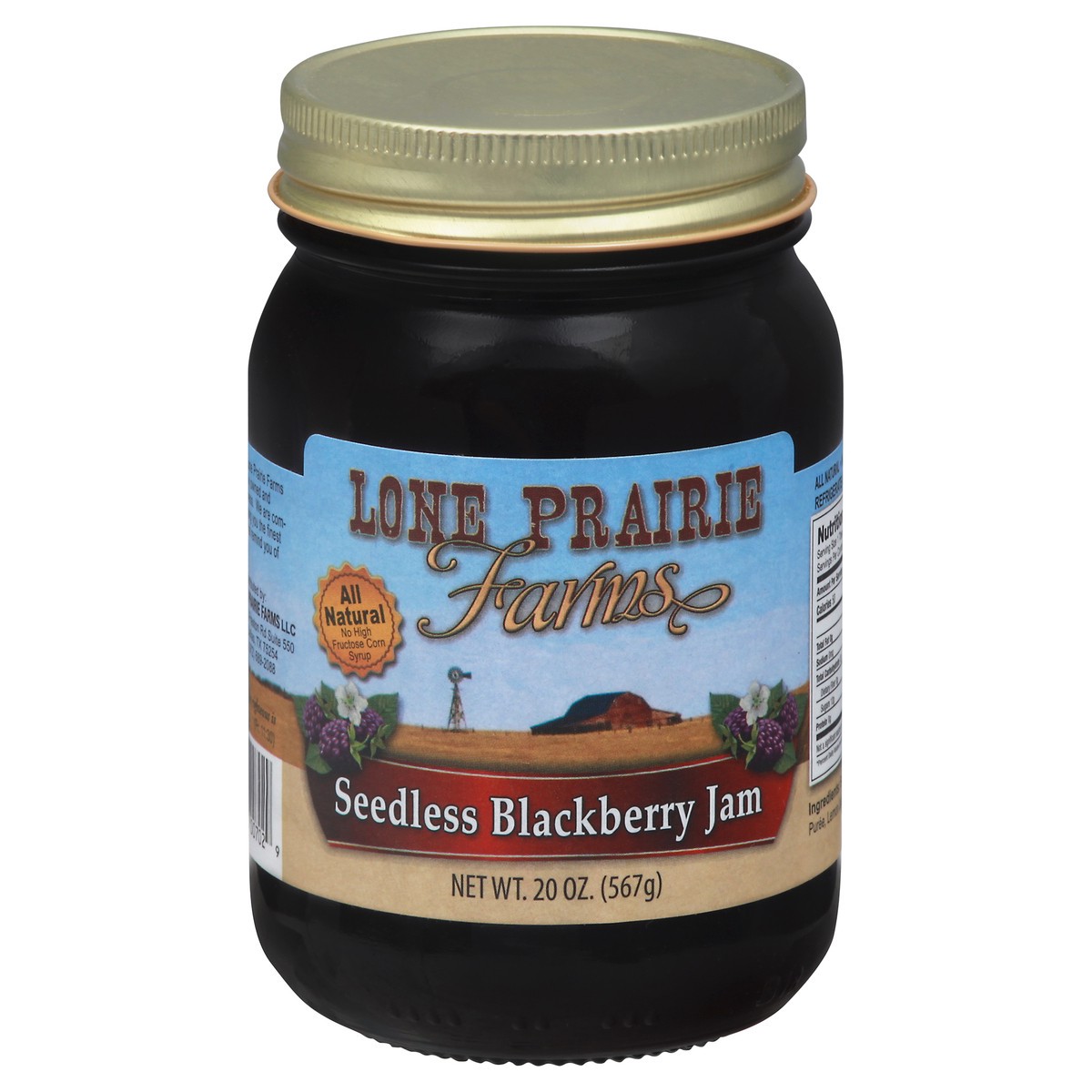 slide 1 of 9, Lone Prairie Farms Seedless Blackberry Jam 20 oz, 20 oz