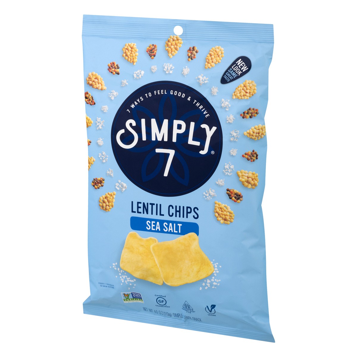 slide 4 of 9, Simply7 Sea Salt Lentil Chips 4 oz, 4 oz