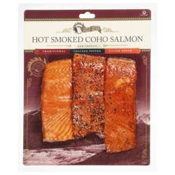 Echo Falls Hot Smoked Traditional, Cracked Pepper, Cajun Spice Coho Salmon 12 oz
