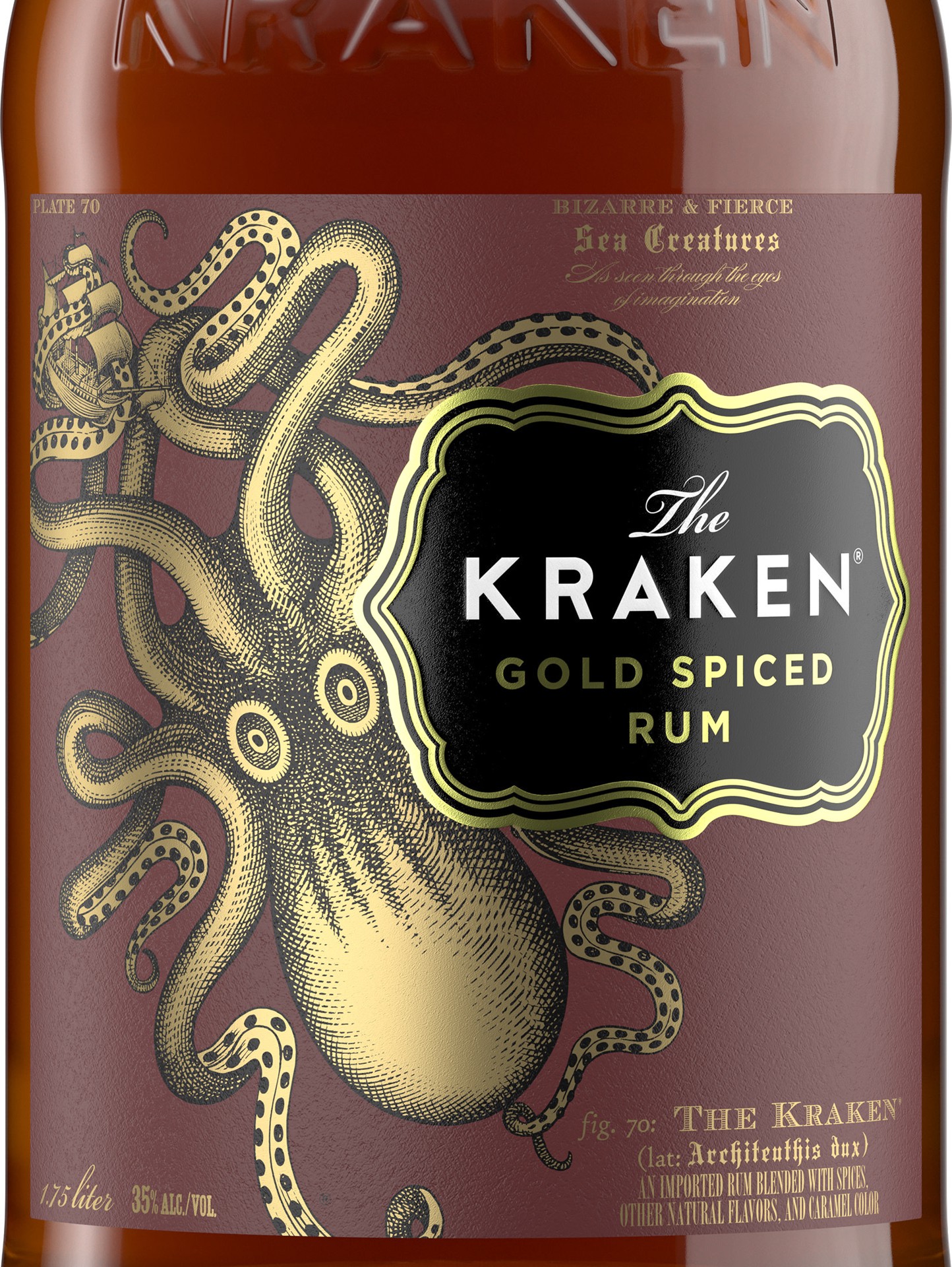 slide 10 of 10, Kraken Gold Spiced Rum 70 Proof (1.75 L), 1.75 liter