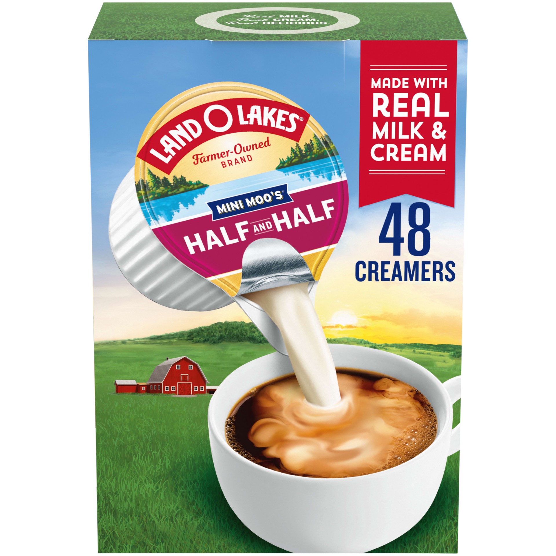 slide 1 of 21, Land O'Lakes Mini Moo''s Half And Half Creamer Singles, Shelf-Stable, 48 Count, 48 ct