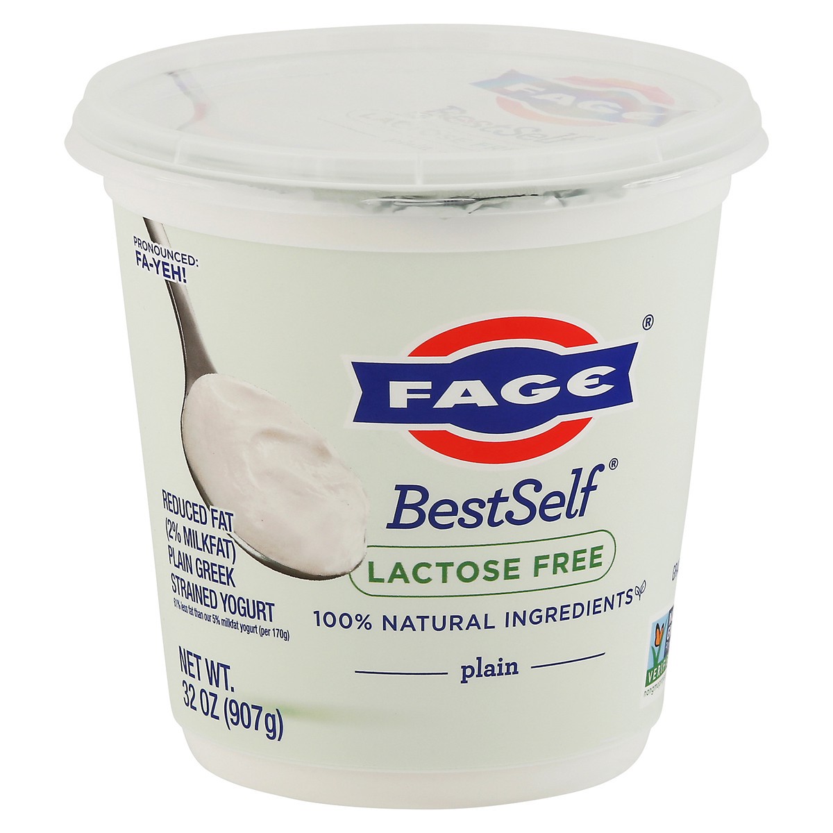 slide 2 of 9, Fage Plain Lactose Free Plain Yogurt, 32 oz