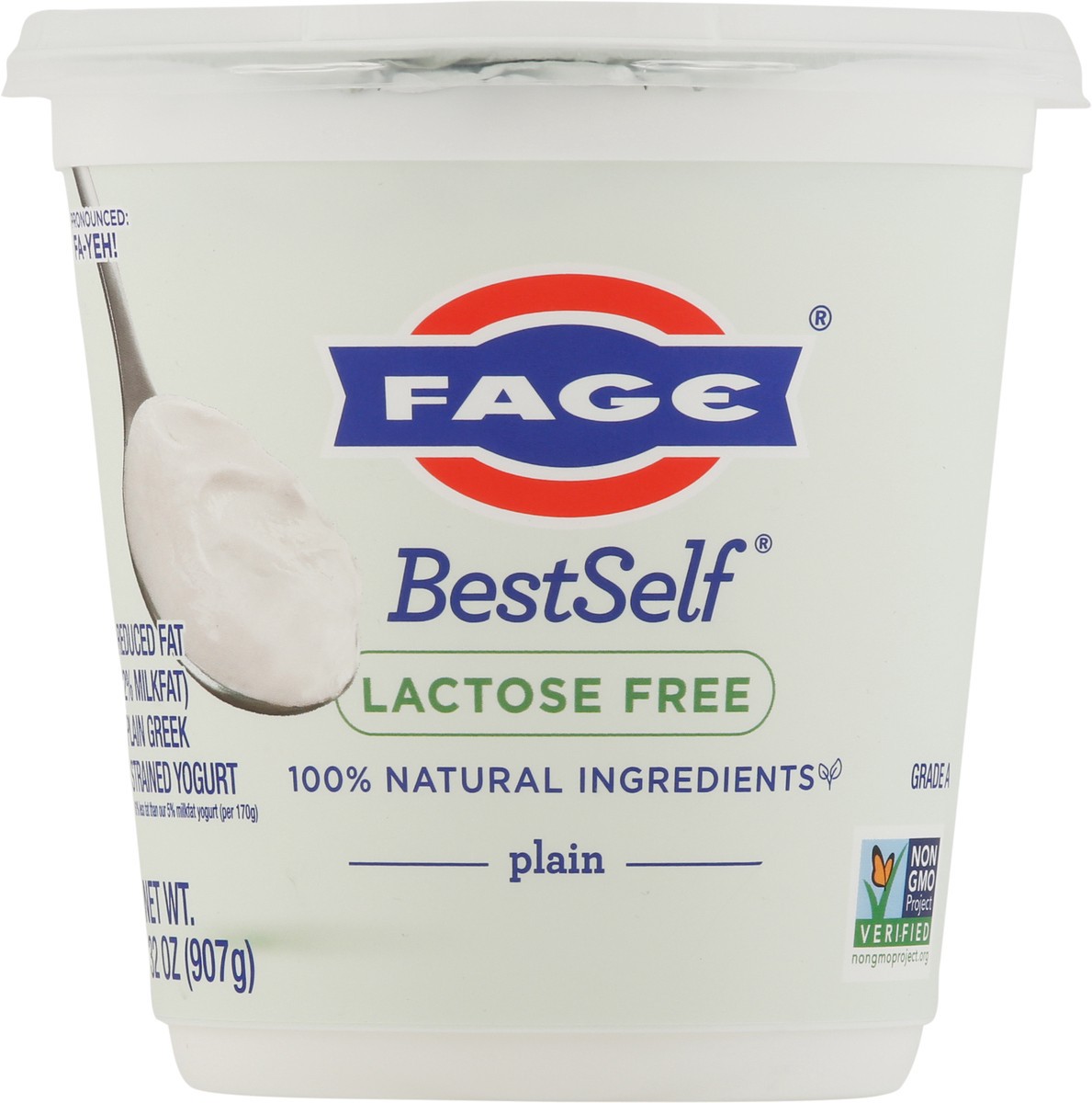 slide 6 of 9, Fage Plain Lactose Free Plain Yogurt, 32 oz