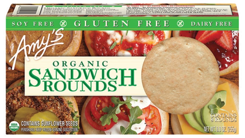 slide 1 of 1, Amy's Sandwich Rounds Gluten Free Organic, 9 oz