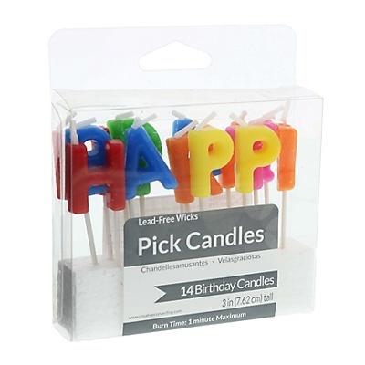 slide 1 of 1, Creative Converting Happy Birthday Pick Candles, 14 ct