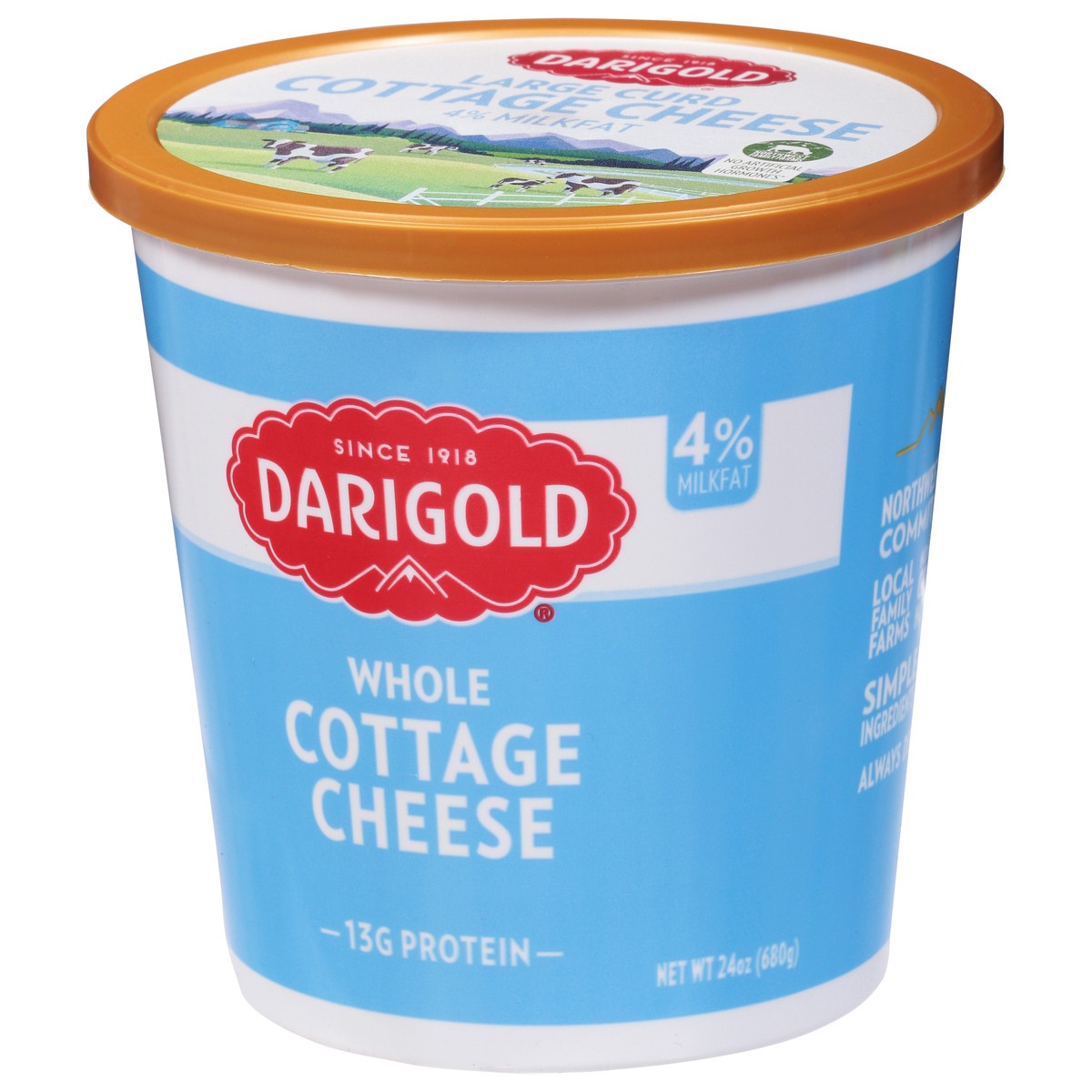 slide 4 of 9, Darigold 4% Milkfat Whole Large Curd Cottage Cheese 24 oz, 24 oz