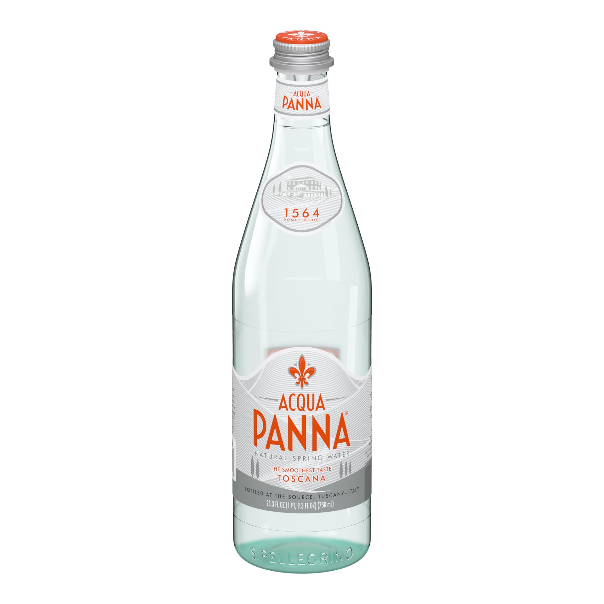 slide 1 of 9, Acqua Panna Natural Spring Water, 25.3 fl oz glass water bottle, 25.3 oz