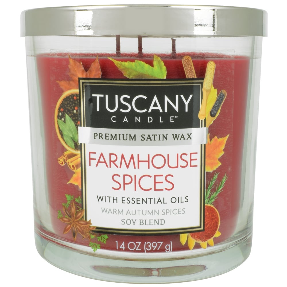 slide 1 of 1, Tuscany Candle Farmhouse Spices Premium Satin Wax Candle, 14 oz