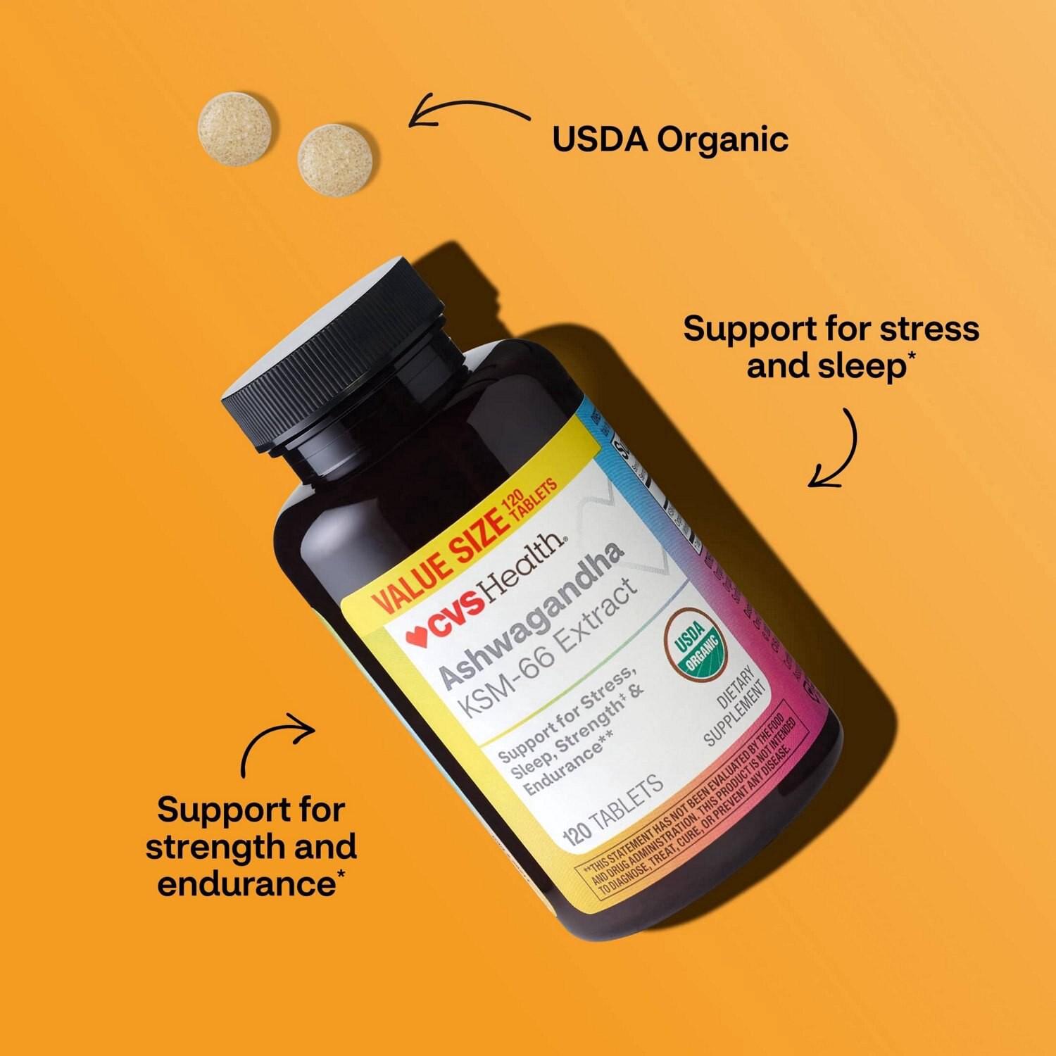 slide 9 of 11, Cvs Ashwagandha Tablets, 120 Ct, 120 ct