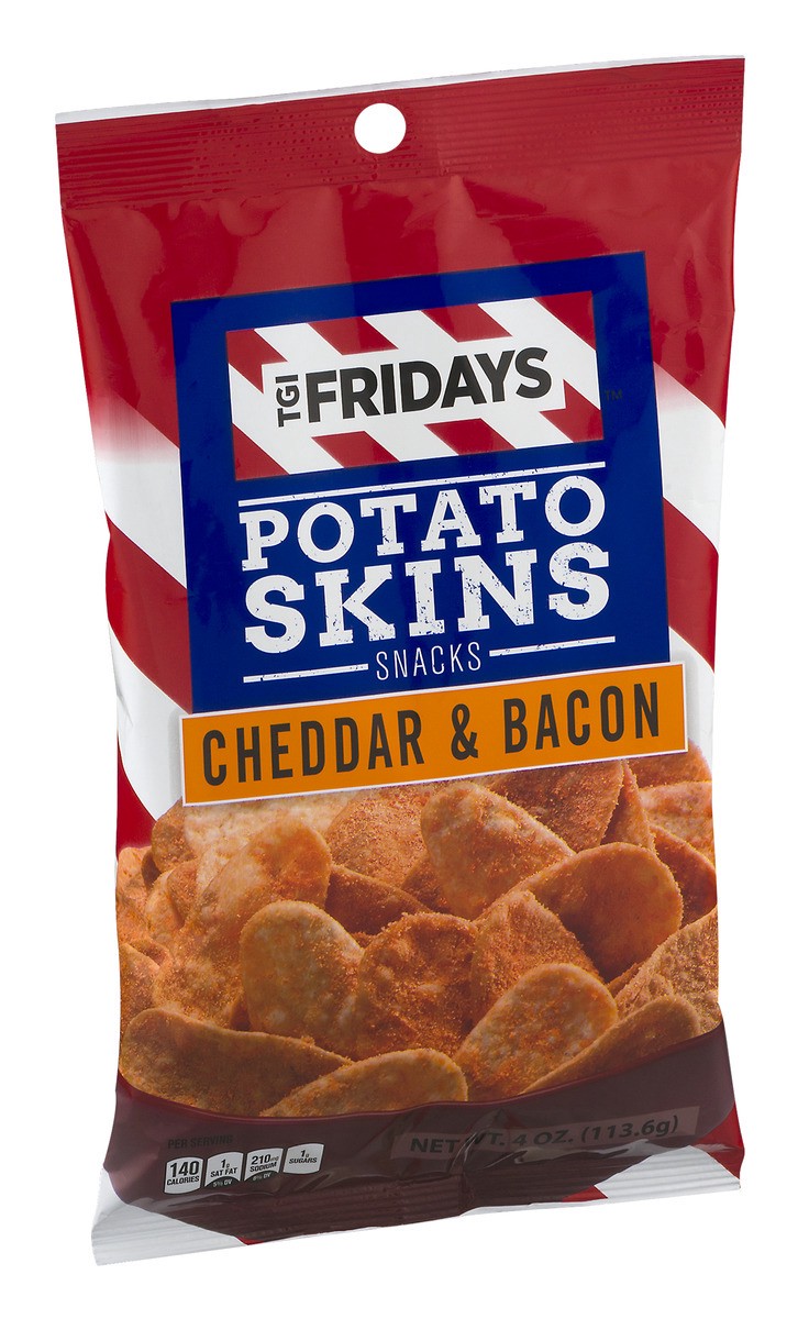 slide 2 of 9, T.G.I. Friday's Cheddar & Bacon Potato Skins Snacks, 3.5 oz