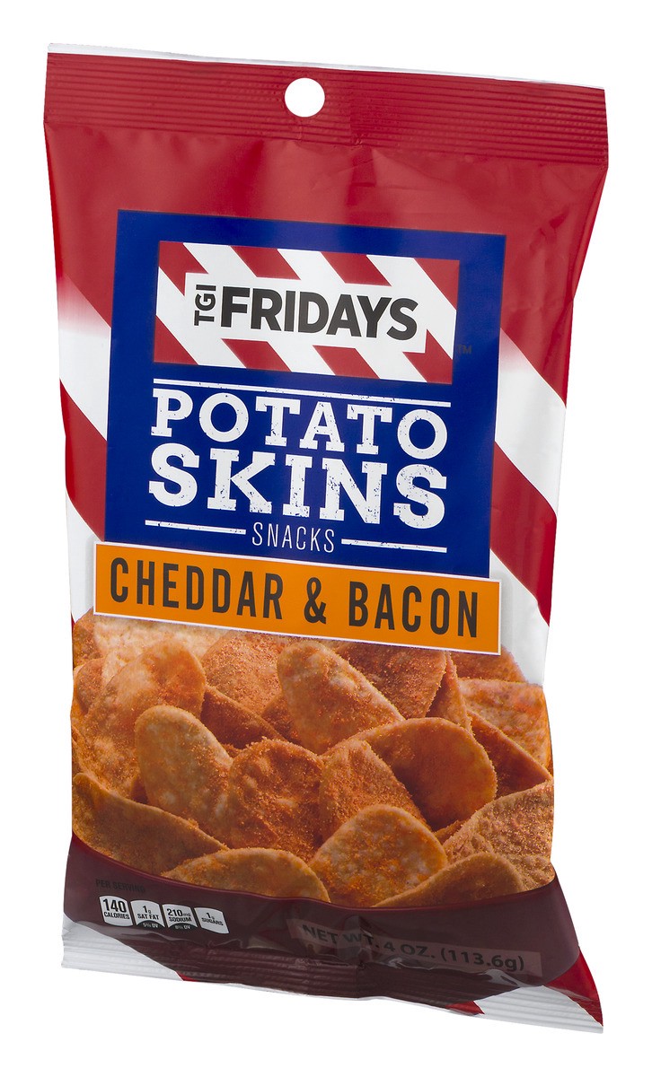 slide 4 of 9, T.G.I. Friday's Cheddar & Bacon Potato Skins Snacks, 3.5 oz
