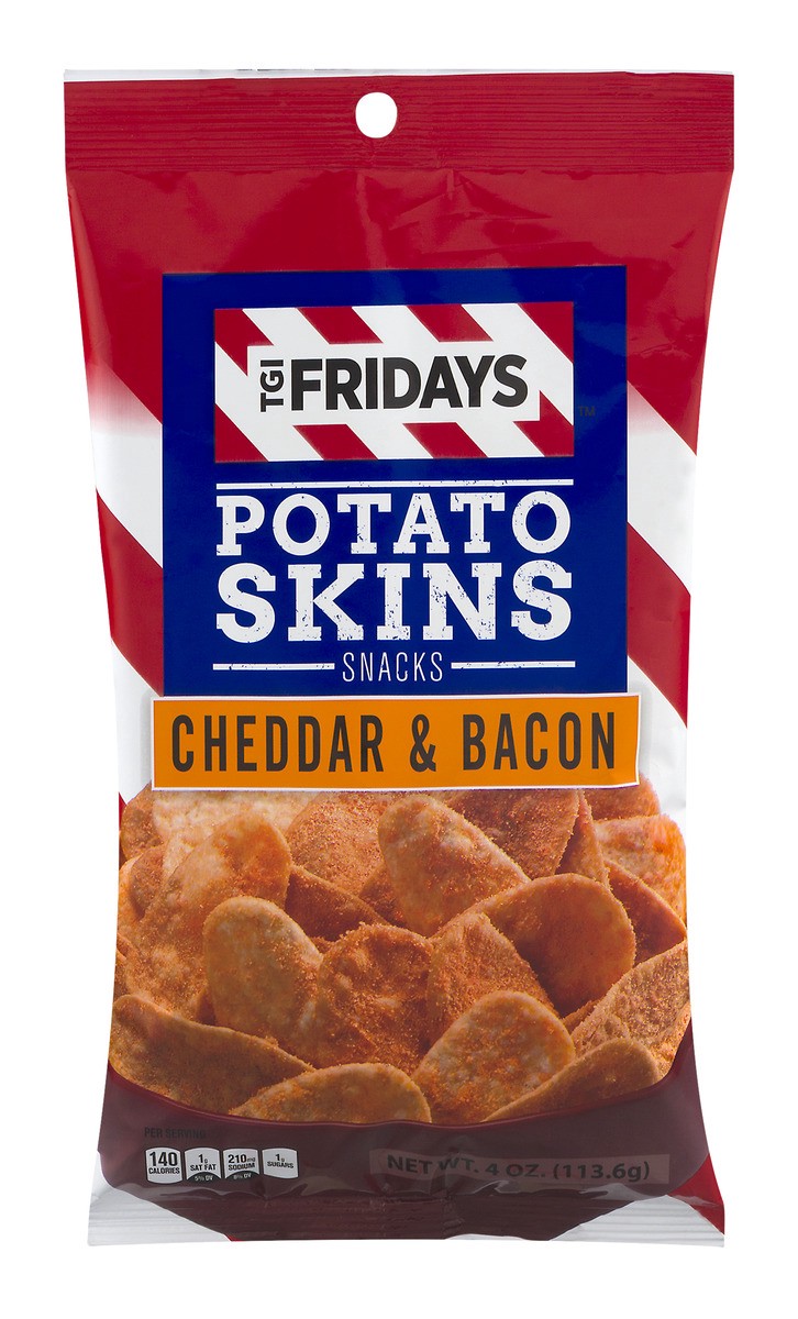 slide 1 of 9, T.G.I. Friday's Cheddar & Bacon Potato Skins Snacks, 3.5 oz
