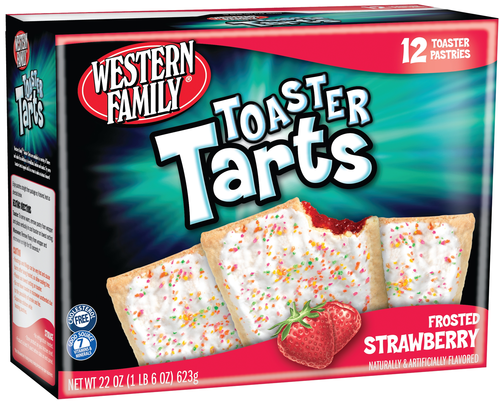 slide 1 of 1, Western Family Frosted Strawberry Toaster, 22 oz