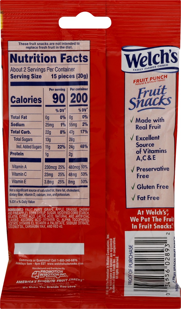 slide 10 of 10, Welch's Fruit Snacks, Fruit Punch, 2.25 oz