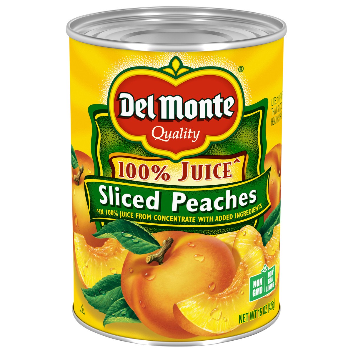 slide 1 of 10, Del Monte Yellow Cling Sliced Peaches in 100% Juice, 15 oz Can, 15 oz