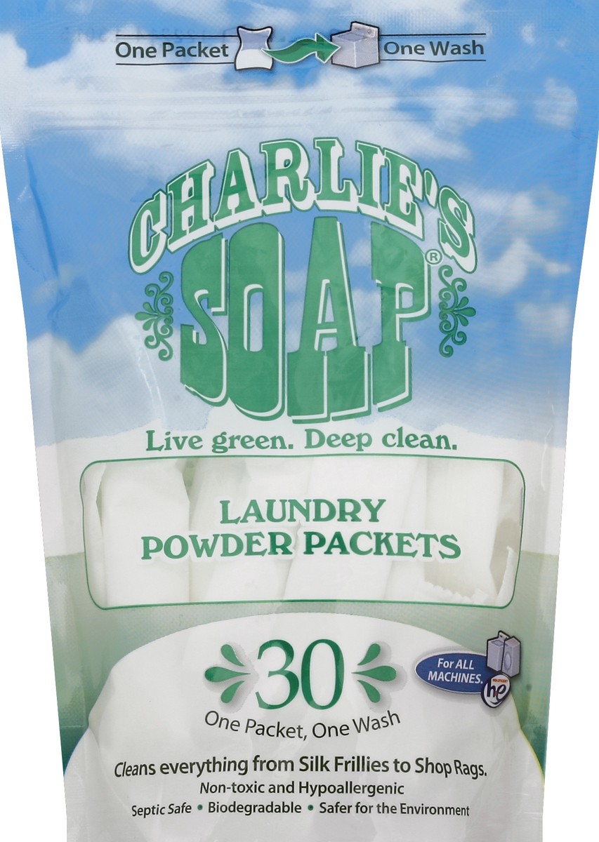 slide 1 of 1, Charlie's Soap Laundry Powder 30 ea, 30 ct