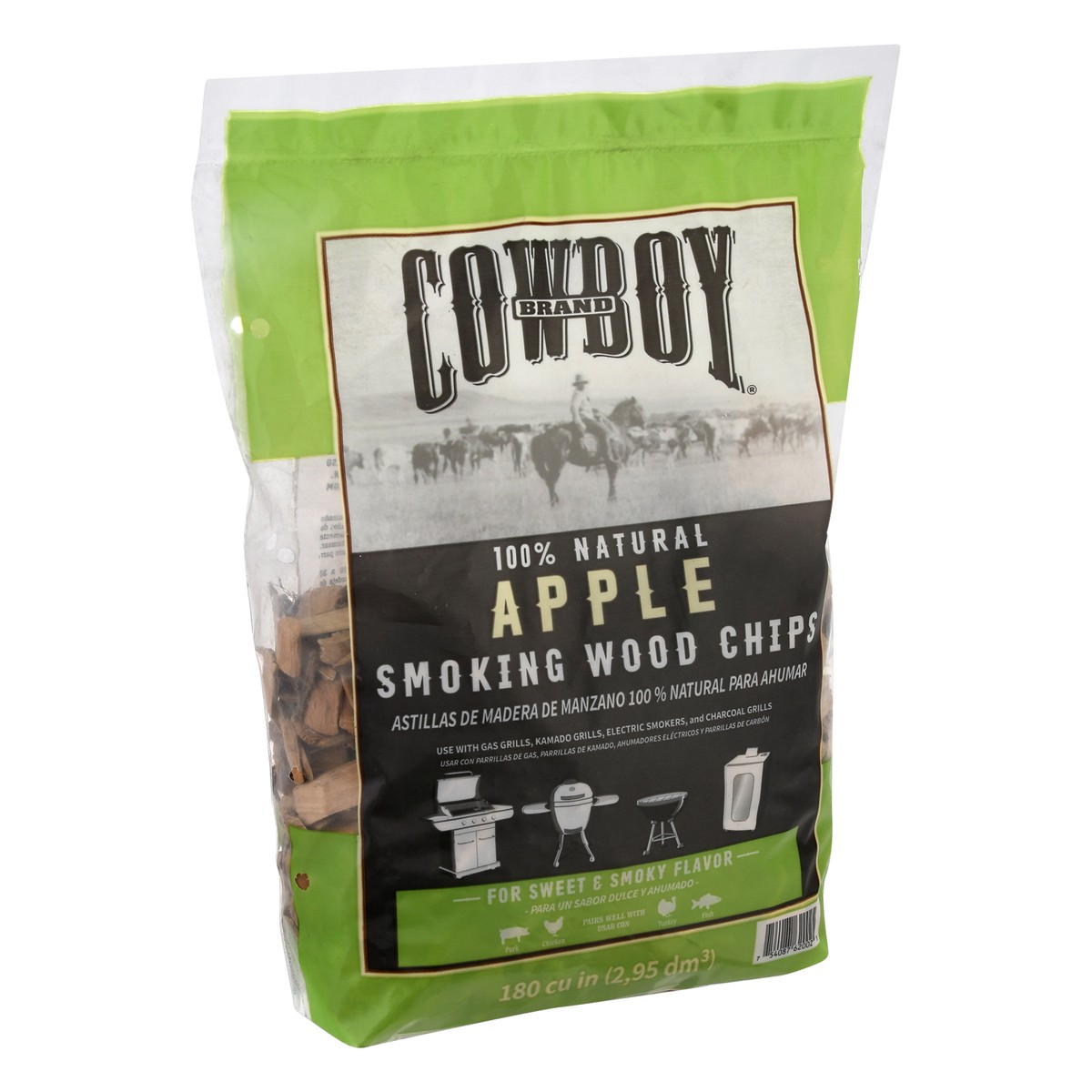 slide 8 of 9, Cowboy Charcoal Cowboy Smoking Chips Apple Wood, 1 ct