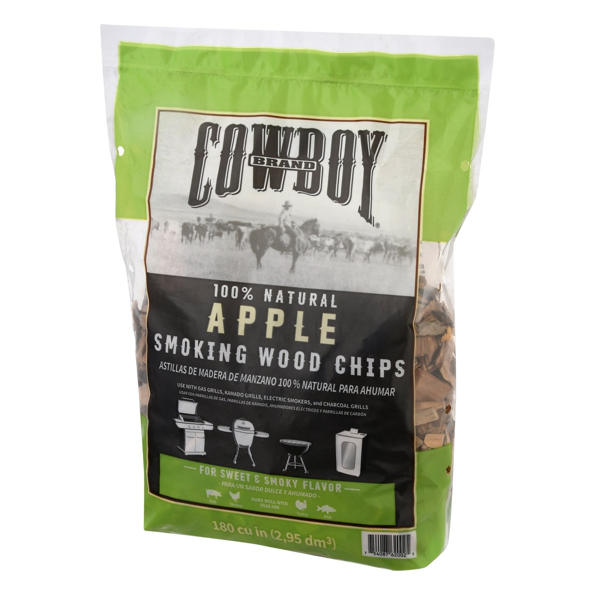 slide 4 of 9, Cowboy Charcoal Cowboy Smoking Chips Apple Wood, 1 ct