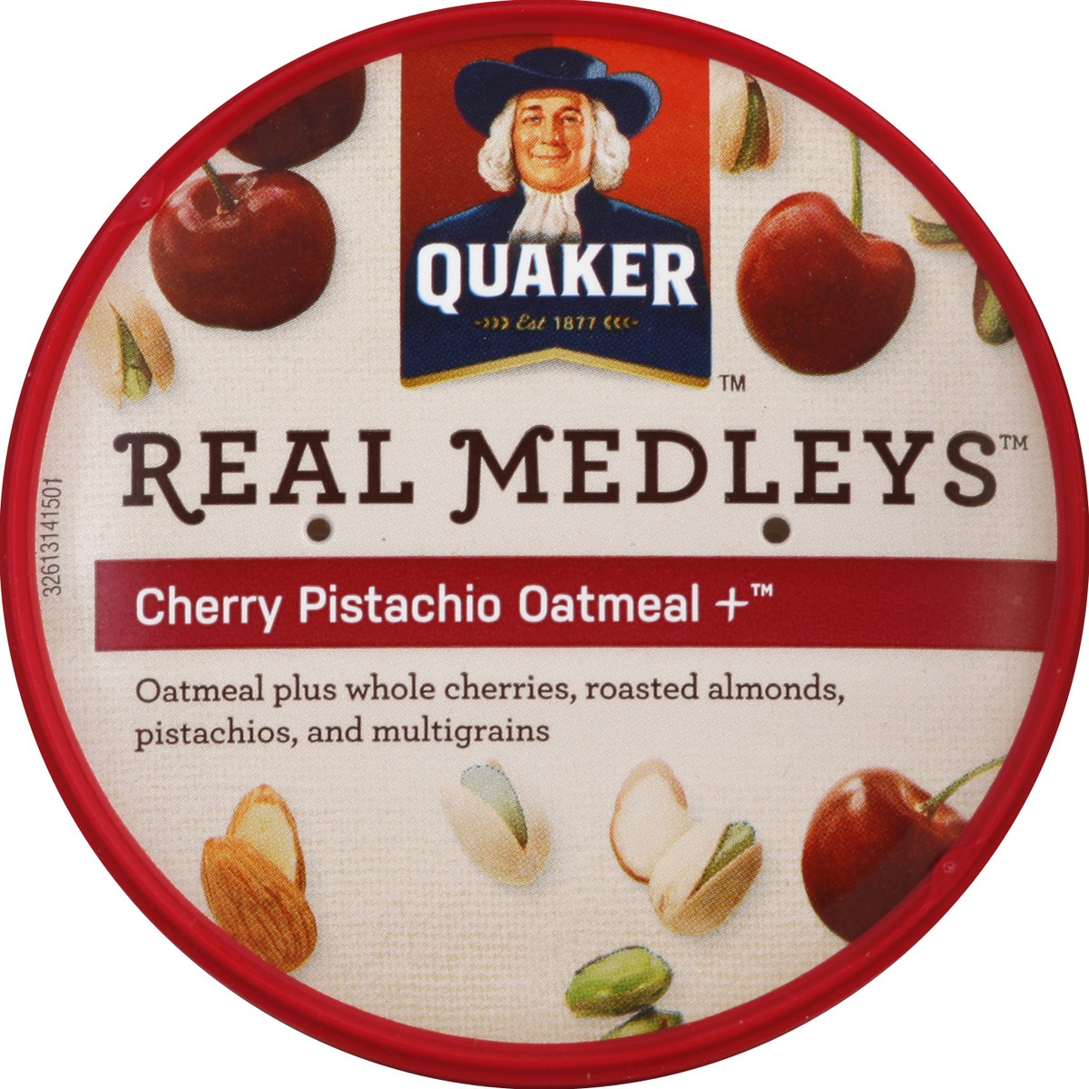slide 2 of 3, Quaker Real Medleys Cherry Pistachio Oatmeal+, 2.2 oz