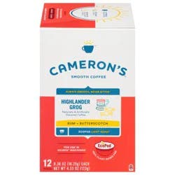 Cameron's Coffee Single Serve Pods, Flavored, Highlander Grog, 12 Count