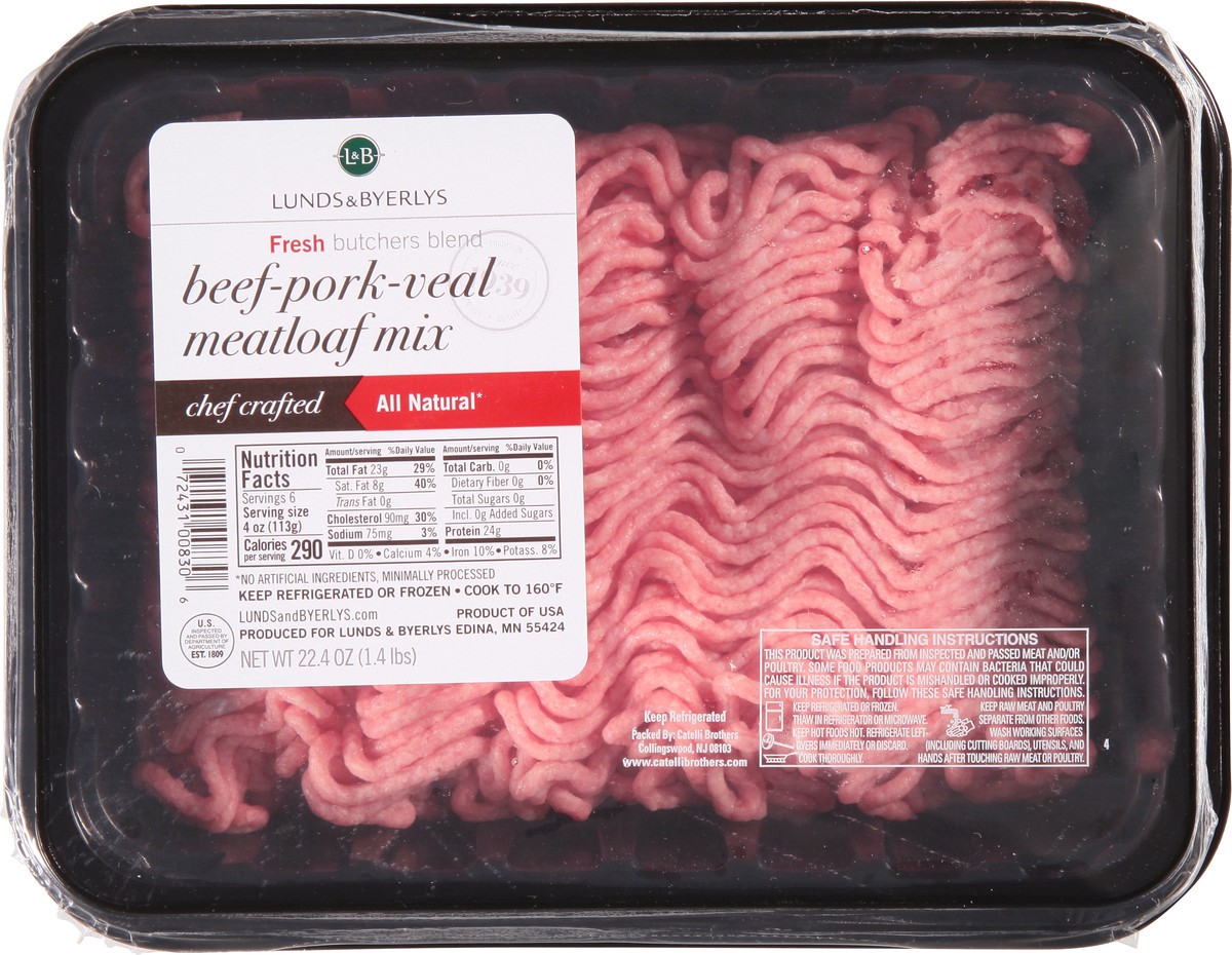 slide 4 of 12, Lunds & Byerlys Beef-Pork-Veal Meatloaf Mix 22.4 oz, 22.4 oz