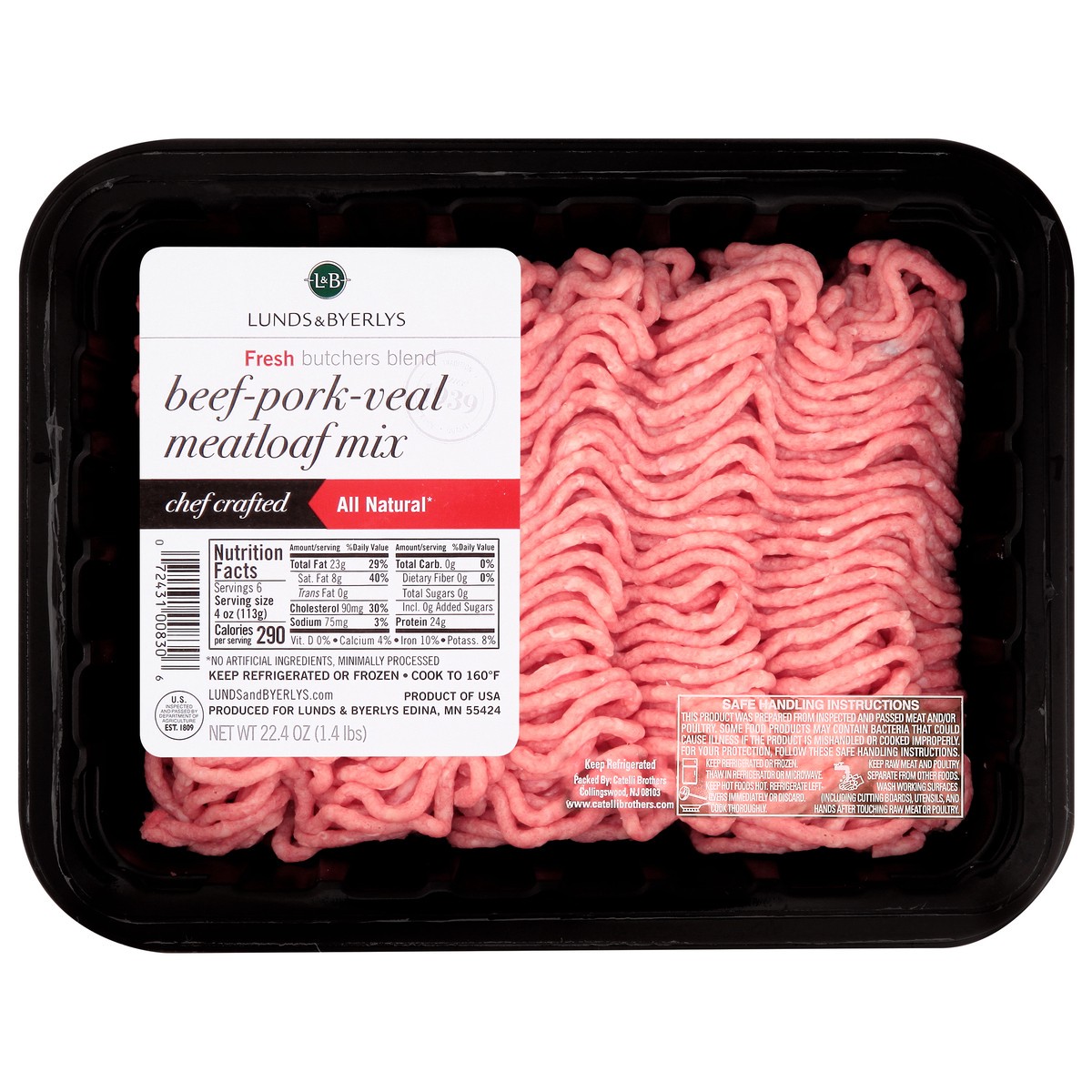 slide 8 of 12, Lunds & Byerlys Beef-Pork-Veal Meatloaf Mix 22.4 oz, 22.4 oz