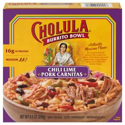 Cholula Chili Lime Carnitas Frozen Burrito Bowl, 8.5 oz