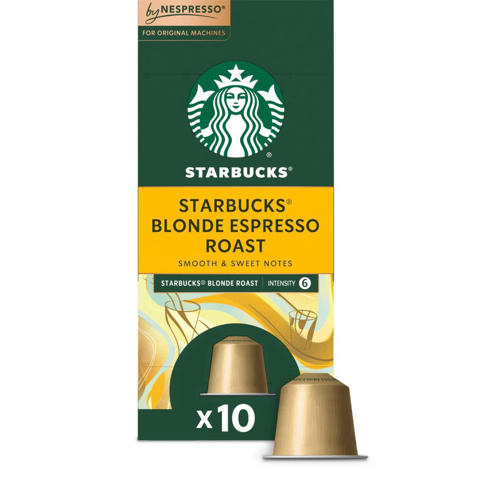 slide 1 of 6, Starbucks by Nespresso Original Line Capsules, Blonde Roast Espresso, 10 ct