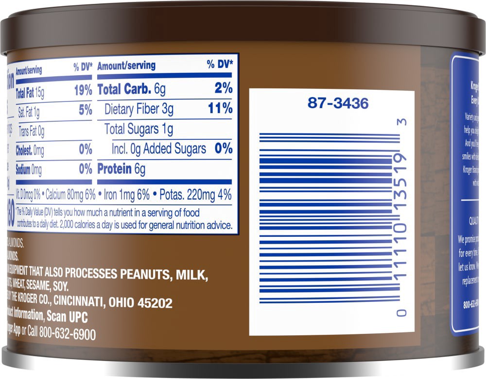 slide 3 of 4, Kroger Unsalted Raw Almonds, 6 oz