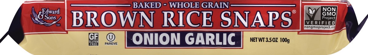 slide 4 of 5, Edward & Sons Onion Garlic Rice Snaps, 3.5 oz