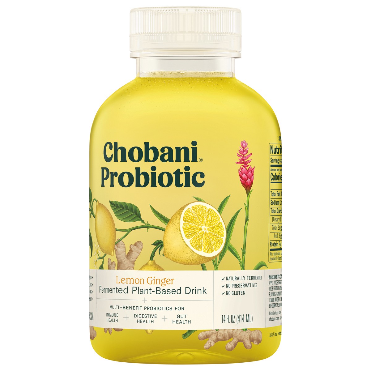 slide 4 of 7, Chobani Probiotic Fermented Lemon Ginger Plant-Based Drink - 14 fl oz, 14 fl oz