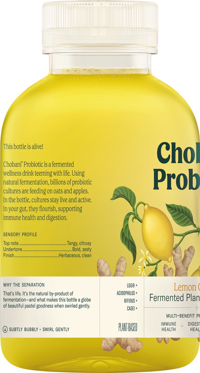 slide 6 of 7, Chobani Probiotic Fermented Lemon Ginger Plant-Based Drink - 14 fl oz, 14 fl oz