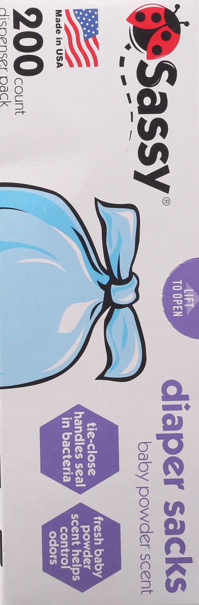 slide 6 of 13, Sassy Dispenser Pack Baby Powder Diaper Sacks 200 200 ea, 200 ct