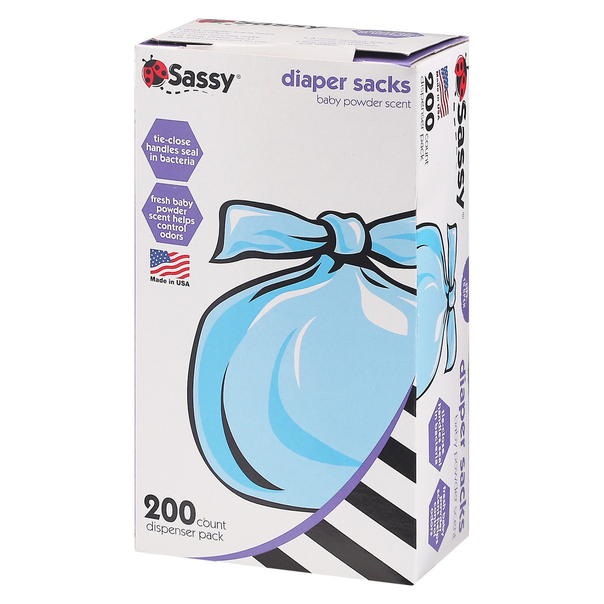 slide 9 of 13, Sassy Dispenser Pack Baby Powder Diaper Sacks 200 200 ea, 200 ct