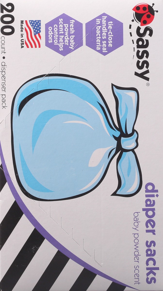 slide 11 of 13, Sassy Dispenser Pack Baby Powder Diaper Sacks 200 200 ea, 200 ct