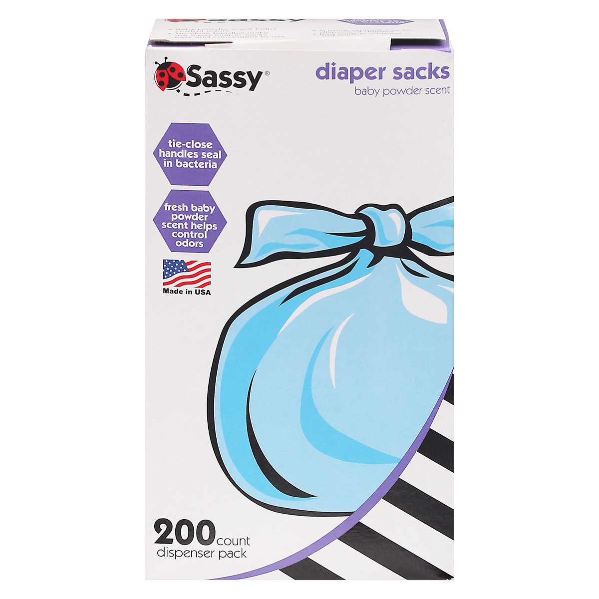 slide 1 of 13, Sassy Dispenser Pack Baby Powder Diaper Sacks 200 200 ea, 200 ct