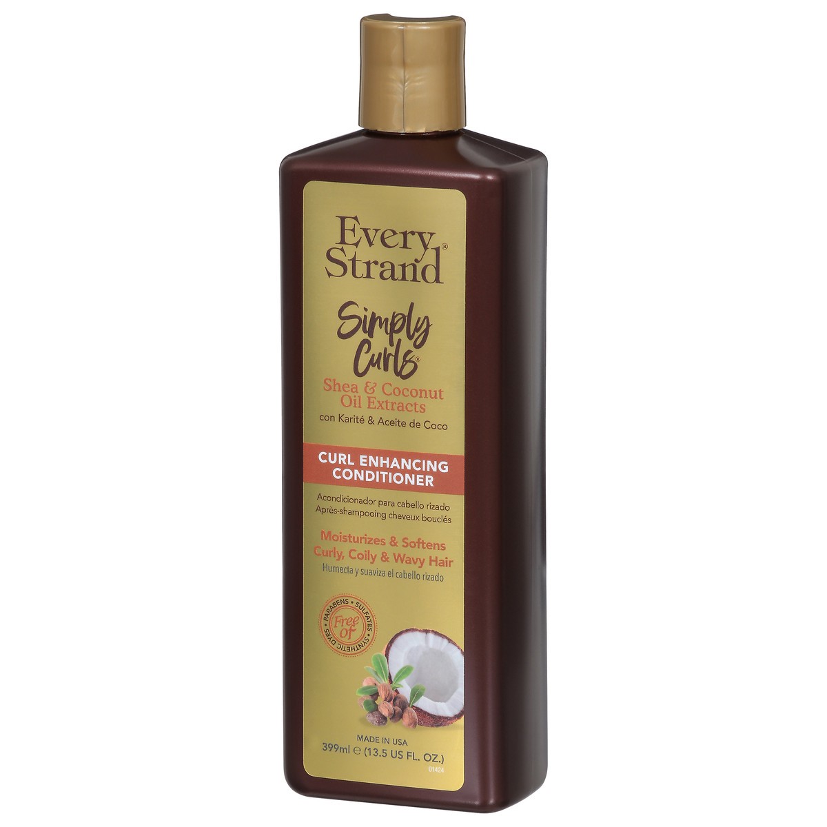 slide 9 of 9, Every Strand Simply Curls Curl Enhancing Shea & Coconut Oil Extracts Conditioner 13.5 fl oz, 13.50 fl oz